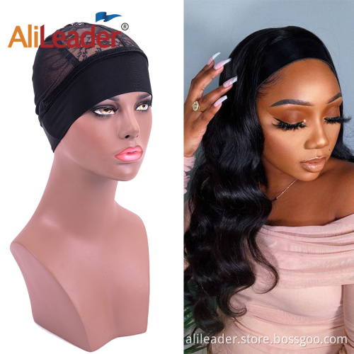 Adjustable Magic Paste Wig Caps WIth Attachment Headband